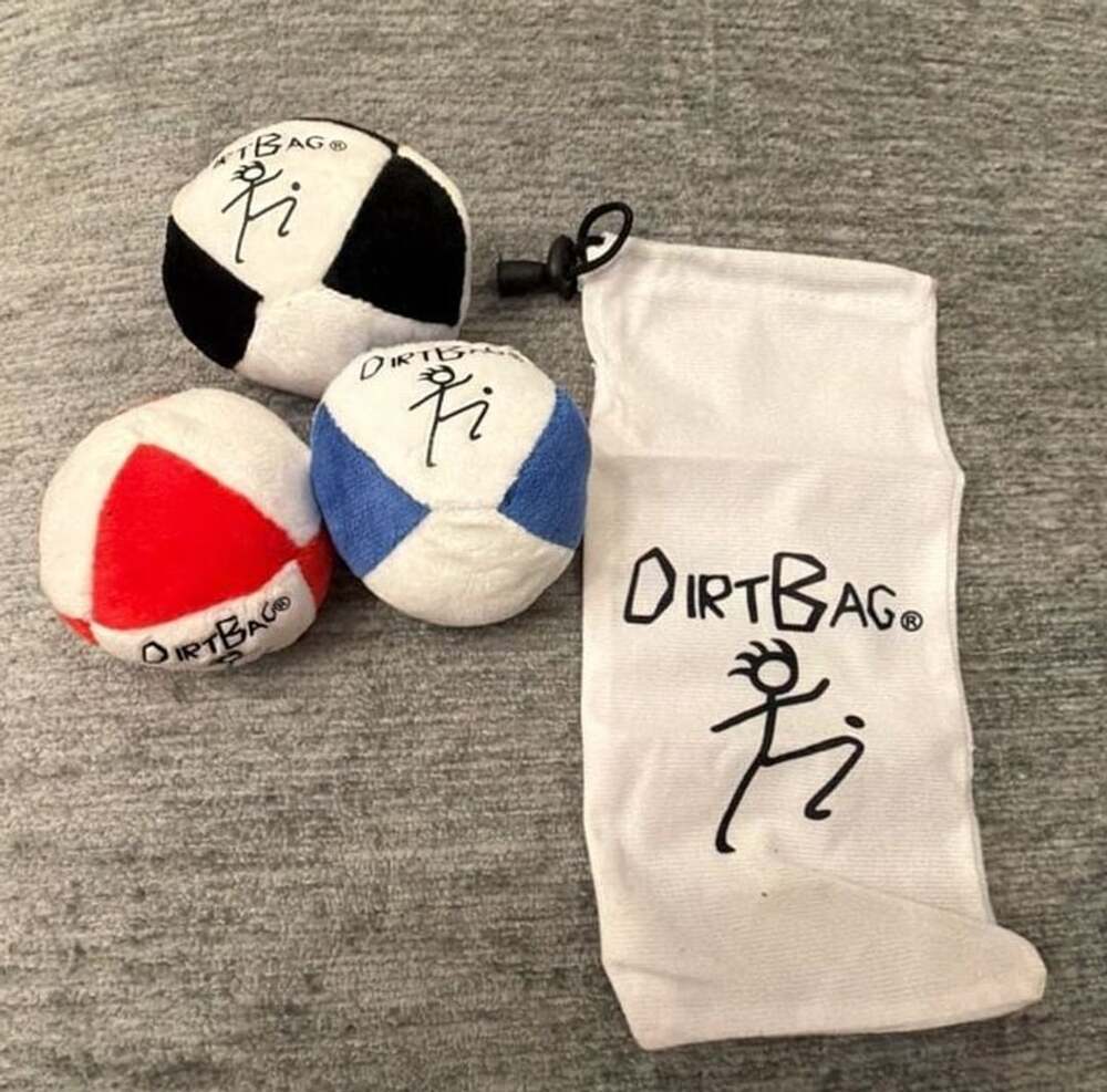 DIRTBAG Classic Footbags with Signature Carry Pouch 3-Pack